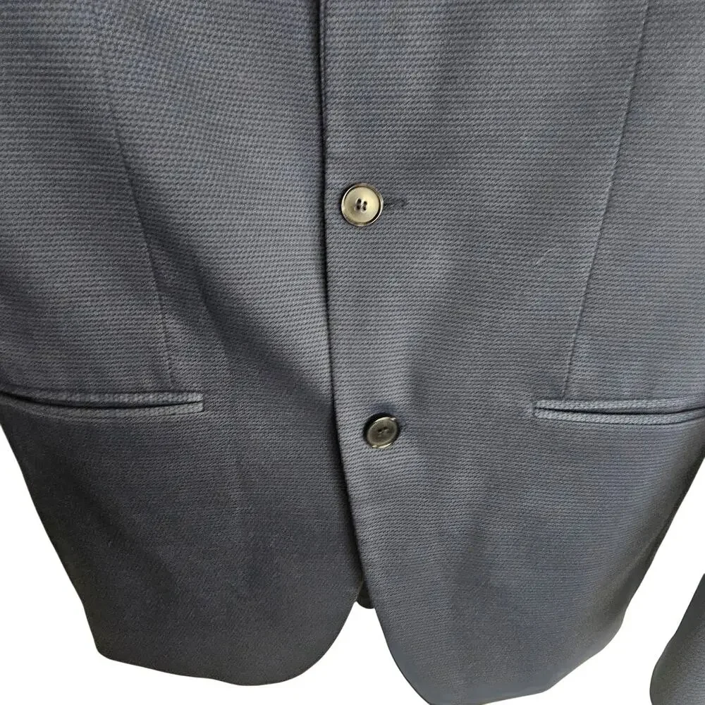 Zara Mens Blazer Size 40 Navy Blue Two Button Wedding Guest Office Business Work